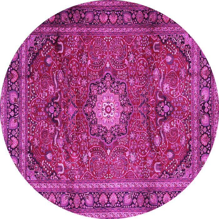 Round Persian Pink Traditional Rug, tr4093pnk