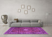 Machine Washable Persian Purple Traditional Area Rugs in a Living Room, wshtr4093pur