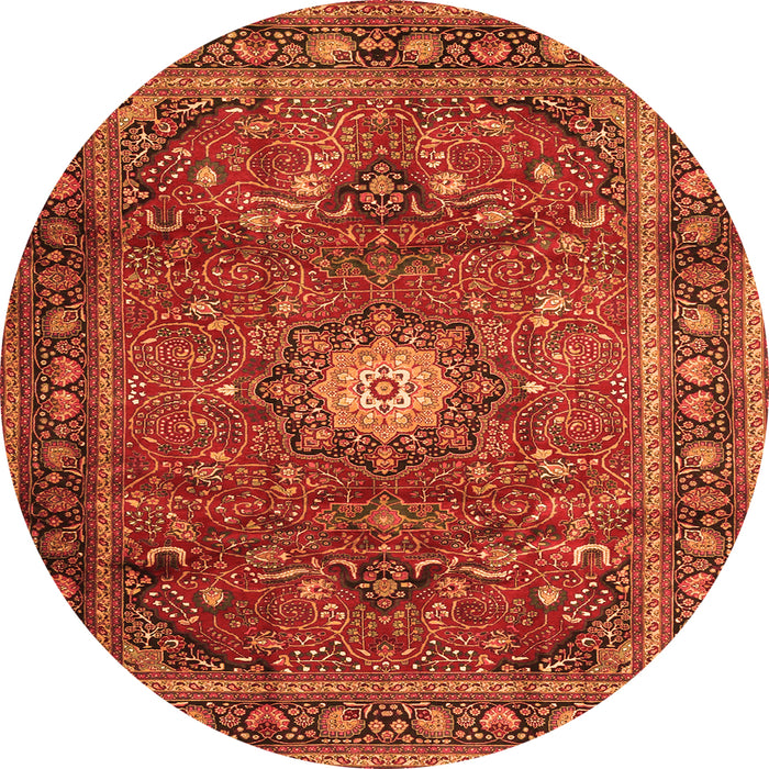 Square Persian Orange Traditional Rug, tr4093org