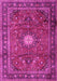 Machine Washable Persian Pink Traditional Rug, wshtr4093pnk