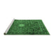 Sideview of Machine Washable Persian Emerald Green Traditional Area Rugs, wshtr4093emgrn