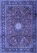 Machine Washable Persian Blue Traditional Rug, wshtr4093blu