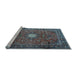 Sideview of Machine Washable Persian Light Blue Traditional Rug, wshtr4093lblu