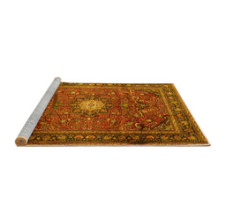 Sideview of Machine Washable Persian Yellow Traditional Rug, wshtr4093yw
