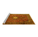 Sideview of Machine Washable Persian Yellow Traditional Rug, wshtr4093yw