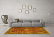 Machine Washable Persian Yellow Traditional Rug in a Living Room, wshtr4093yw