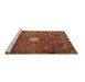 Sideview of Machine Washable Persian Brown Traditional Rug, wshtr4093brn