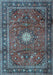 Machine Washable Persian Light Blue Traditional Rug, wshtr4093lblu