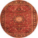 Machine Washable Persian Orange Traditional Area Rugs, wshtr4093org