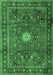 Machine Washable Persian Emerald Green Traditional Area Rugs, wshtr4093emgrn