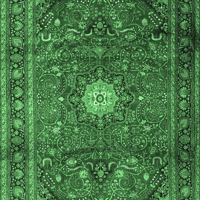Machine Washable Persian Emerald Green Traditional Area Rugs, wshtr4093emgrn