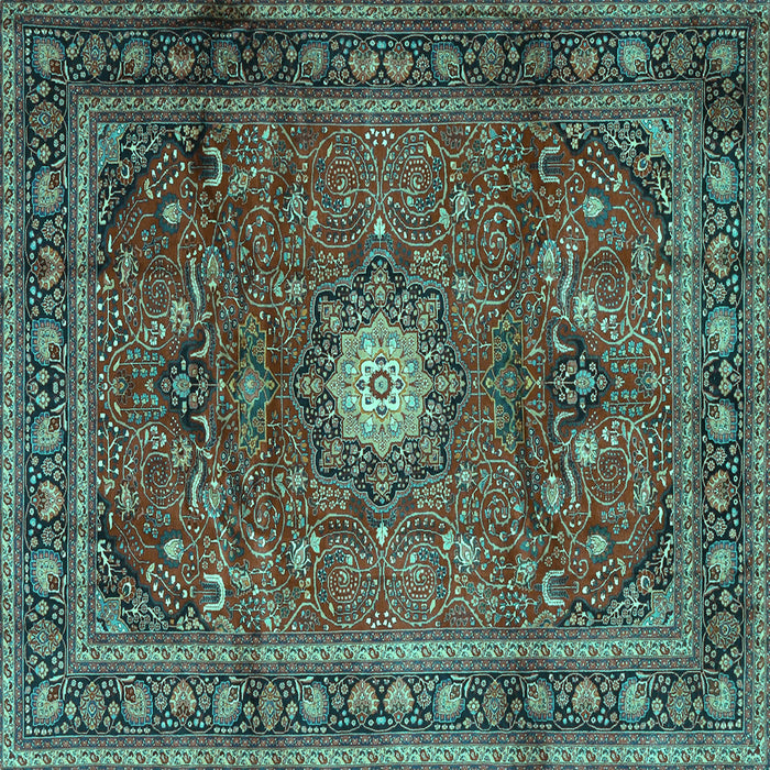 Square Persian Turquoise Traditional Rug, tr4093turq