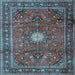 Square Machine Washable Persian Light Blue Traditional Rug, wshtr4093lblu