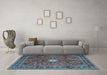 Machine Washable Persian Light Blue Traditional Rug in a Living Room, wshtr4093lblu