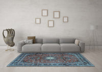 Machine Washable Persian Light Blue Traditional Rug, wshtr4093lblu