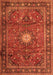 Serging Thickness of Machine Washable Persian Orange Traditional Area Rugs, wshtr4093org