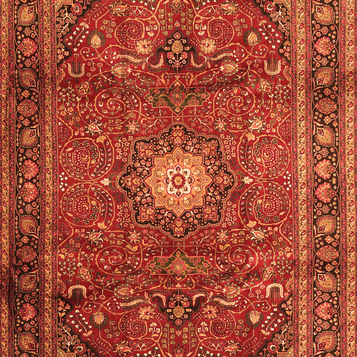 Serging Thickness of Machine Washable Persian Orange Traditional Area Rugs, wshtr4093org