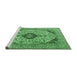 Sideview of Machine Washable Persian Emerald Green Traditional Area Rugs, wshtr4094emgrn