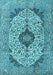 Machine Washable Persian Light Blue Traditional Rug, wshtr4094lblu