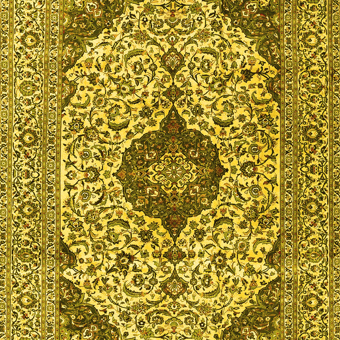 Machine Washable Persian Yellow Traditional Rug, wshtr4094yw