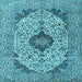 Square Machine Washable Persian Light Blue Traditional Rug, wshtr4094lblu