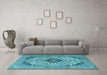 Machine Washable Persian Light Blue Traditional Rug in a Living Room, wshtr4094lblu