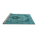 Sideview of Machine Washable Persian Light Blue Traditional Rug, wshtr4094lblu