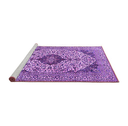 Sideview of Machine Washable Persian Purple Traditional Area Rugs, wshtr4094pur