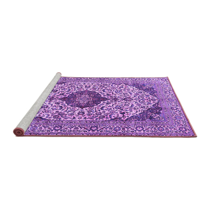 Sideview of Machine Washable Persian Purple Traditional Area Rugs, wshtr4094pur