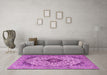 Machine Washable Persian Pink Traditional Rug in a Living Room, wshtr4094pnk