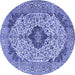 Round Persian Blue Traditional Rug, tr4094blu