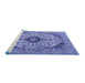 Sideview of Machine Washable Persian Blue Traditional Rug, wshtr4094blu