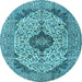 Round Persian Light Blue Traditional Rug, tr4094lblu