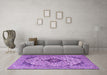 Machine Washable Persian Purple Traditional Area Rugs in a Living Room, wshtr4094pur