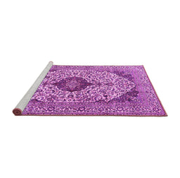 Sideview of Machine Washable Persian Pink Traditional Rug, wshtr4094pnk