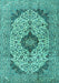 Machine Washable Persian Turquoise Traditional Area Rugs, wshtr4094turq