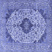 Square Persian Blue Traditional Rug, tr4094blu