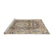 Sideview of Machine Washable Traditional Brown Rug, wshtr4095