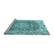 Sideview of Machine Washable Persian Light Blue Traditional Rug, wshtr4095lblu