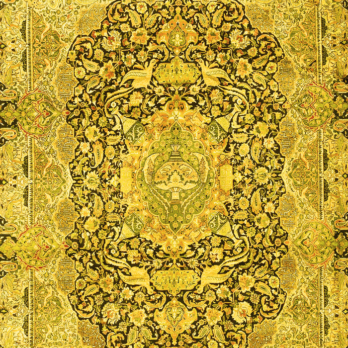 Machine Washable Persian Yellow Traditional Rug, wshtr4095yw