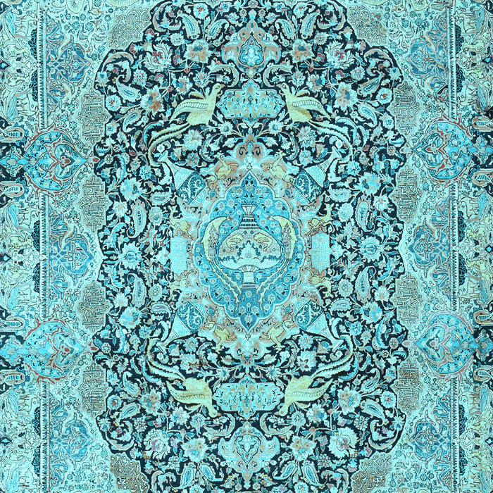 Machine Washable Persian Light Blue Traditional Rug, wshtr4095lblu