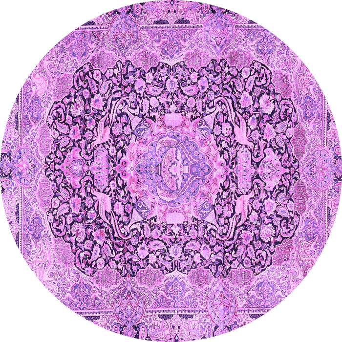 Round Persian Purple Traditional Rug, tr4095pur