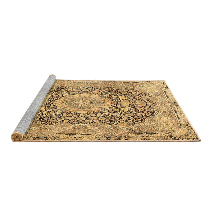 Sideview of Machine Washable Persian Brown Traditional Rug, wshtr4095brn