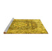 Sideview of Machine Washable Persian Yellow Traditional Rug, wshtr4095yw