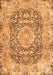 Serging Thickness of Machine Washable Persian Orange Traditional Area Rugs, wshtr4095org