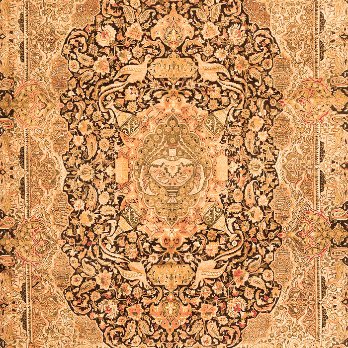Serging Thickness of Machine Washable Persian Orange Traditional Area Rugs, wshtr4095org