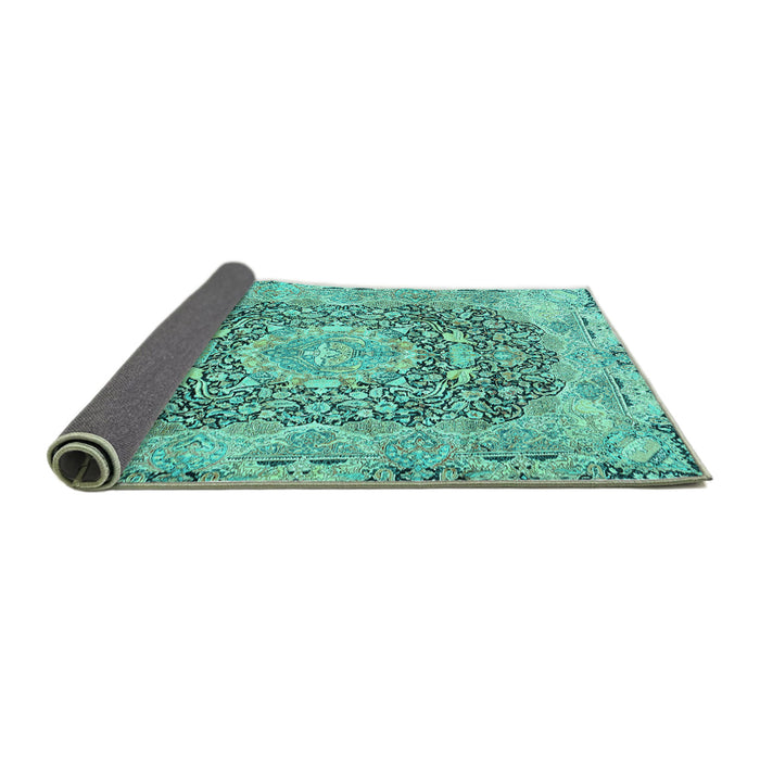 Sideview of Persian Turquoise Traditional Rug, tr4095turq