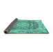 Sideview of Persian Turquoise Traditional Rug, tr4095turq