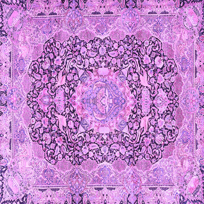Square Machine Washable Persian Purple Traditional Area Rugs, wshtr4095pur