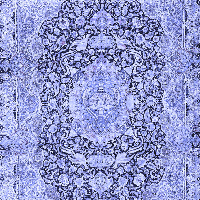 Machine Washable Persian Blue Traditional Rug, wshtr4095blu